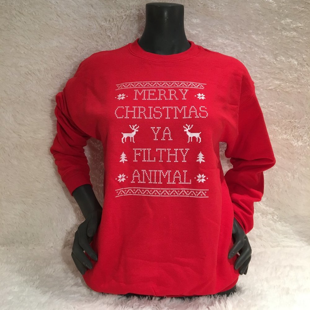 NWT Merry Christmas Ya Filthy Animal Unisex Top